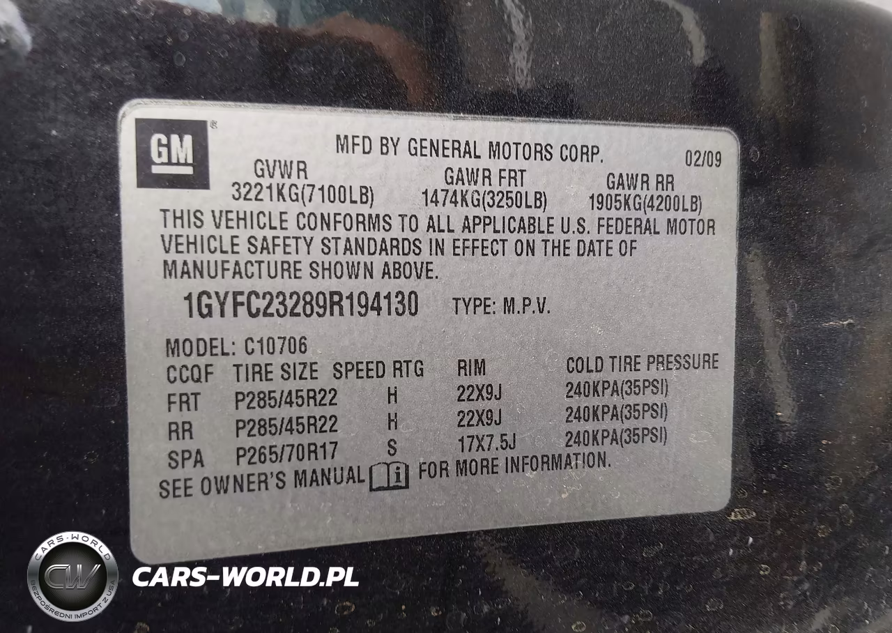 2009 Cadillac Escalade Standard VIN:1GYFC23289R194130 - 9