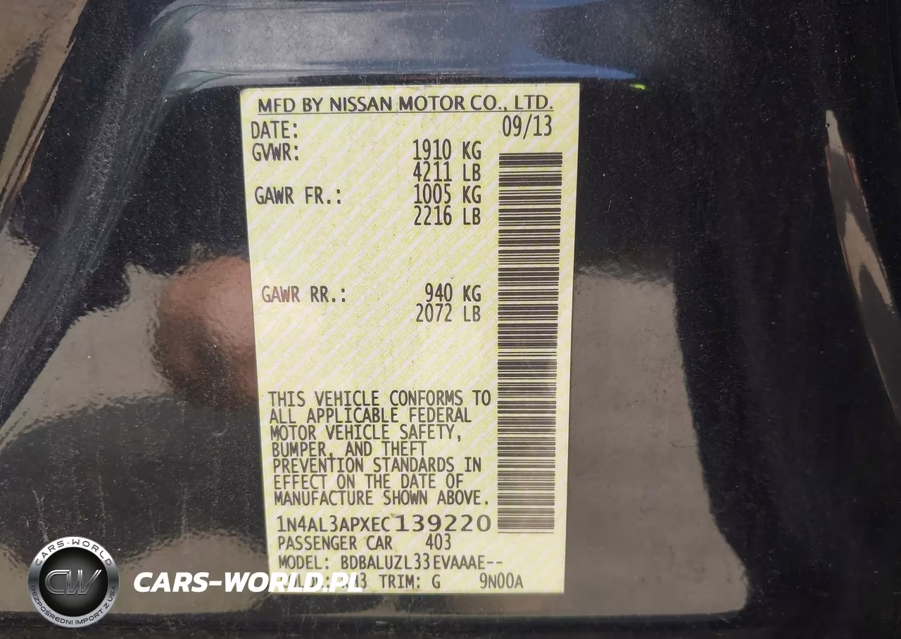 2014 Nissan Altima 2.5 Sv VIN:1N4AL3APXEC139220 - 9
