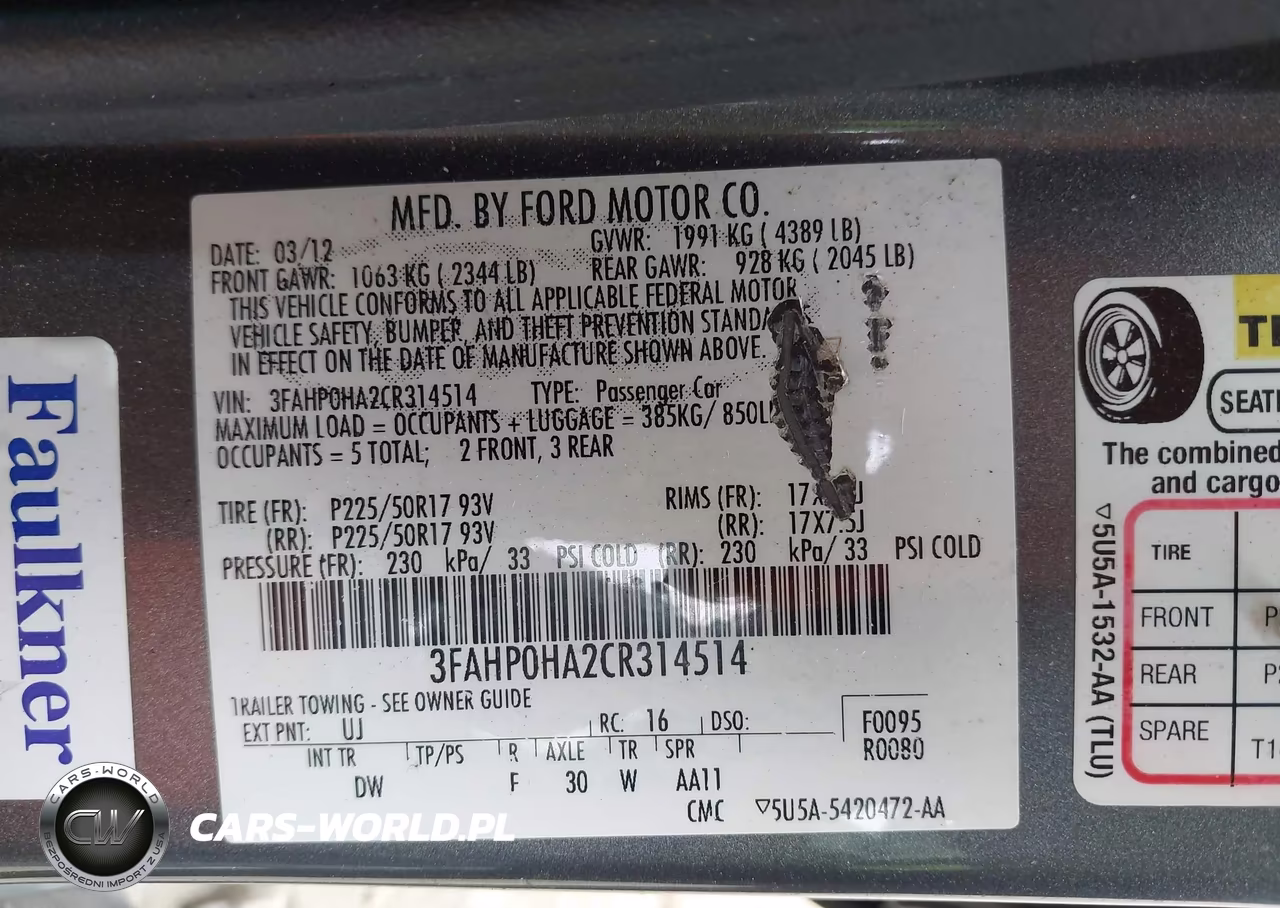 2012 Ford Fusion Se VIN:3FAHP0HA2CR314514 - 9