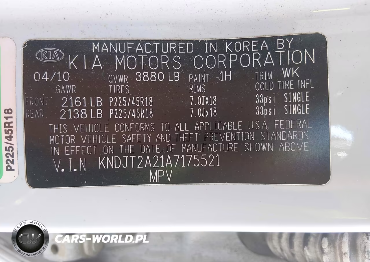 2010 Kia Soul + VIN:KNDJT2A21A7175521 - 9