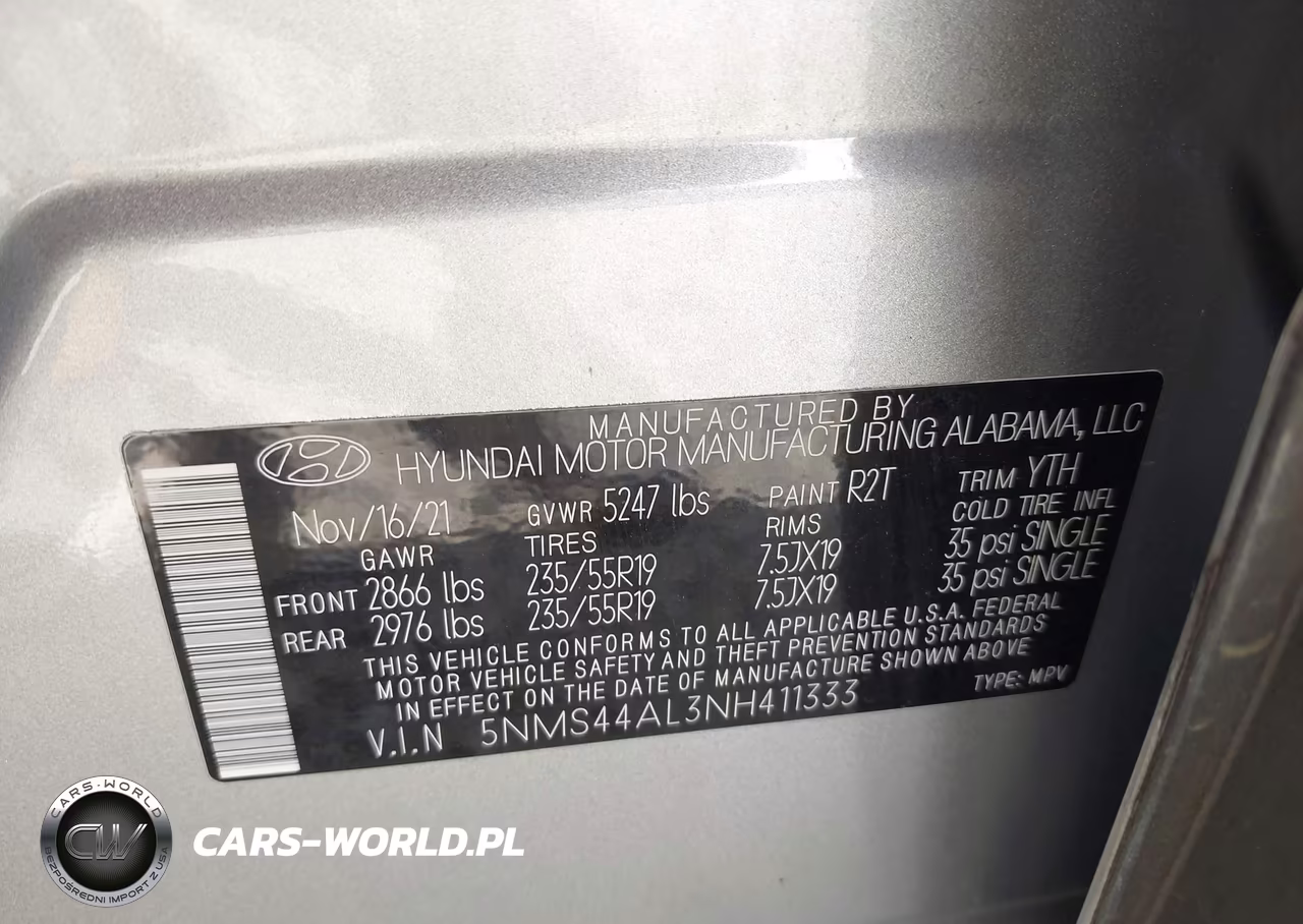 2022 Hyundai Santa Fe Limited VIN:5NMS44AL3NH411333 - 9