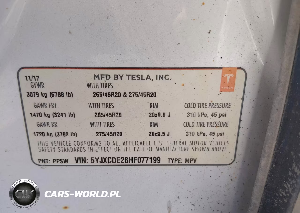2017 Tesla Model X 100D-75D-90D VIN:5YJXCDE28HF077199 - 9