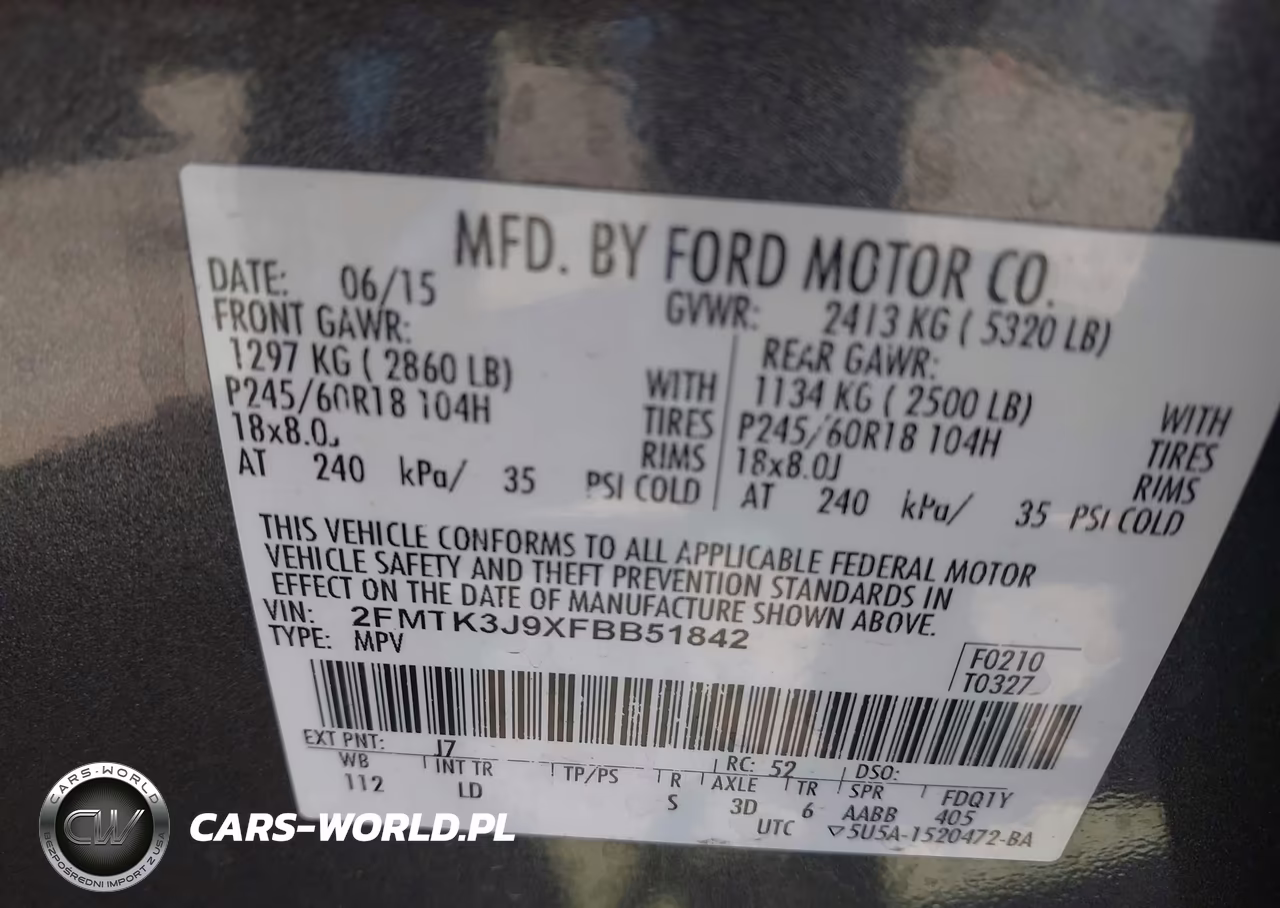 2015 Ford Edge Sel VIN:2FMTK3J9XFBB51842 - 9