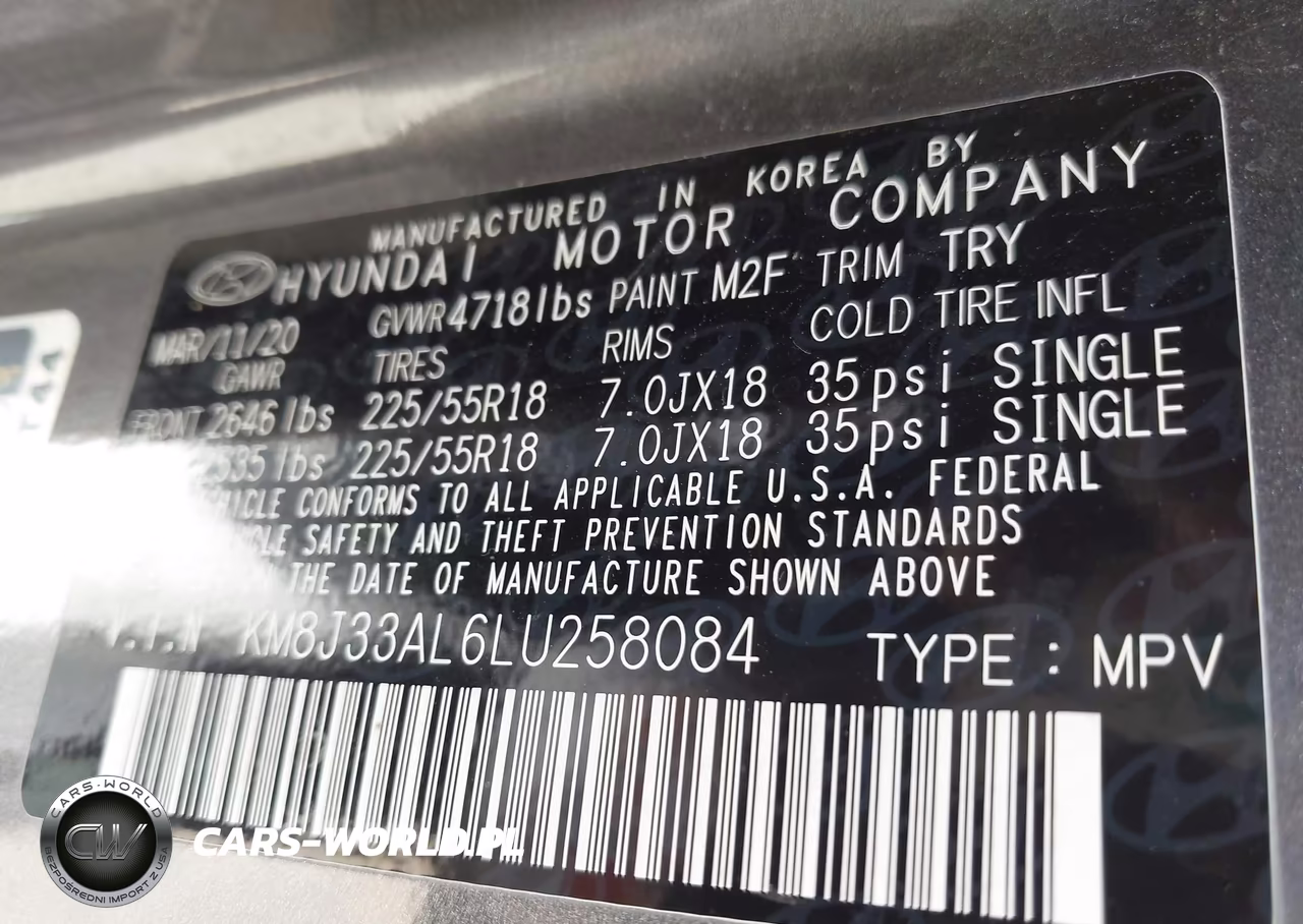 2020 Hyundai Tucson Sel VIN:KM8J33AL6LU258084 - 9