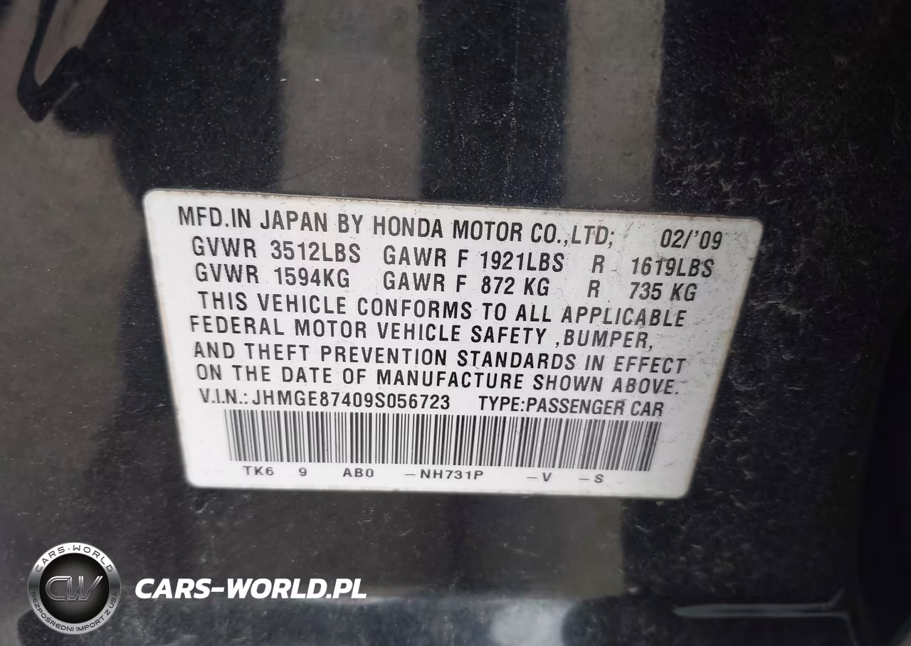 2009 Honda Fit Sport VIN:JHMGE87409S056723 - 9