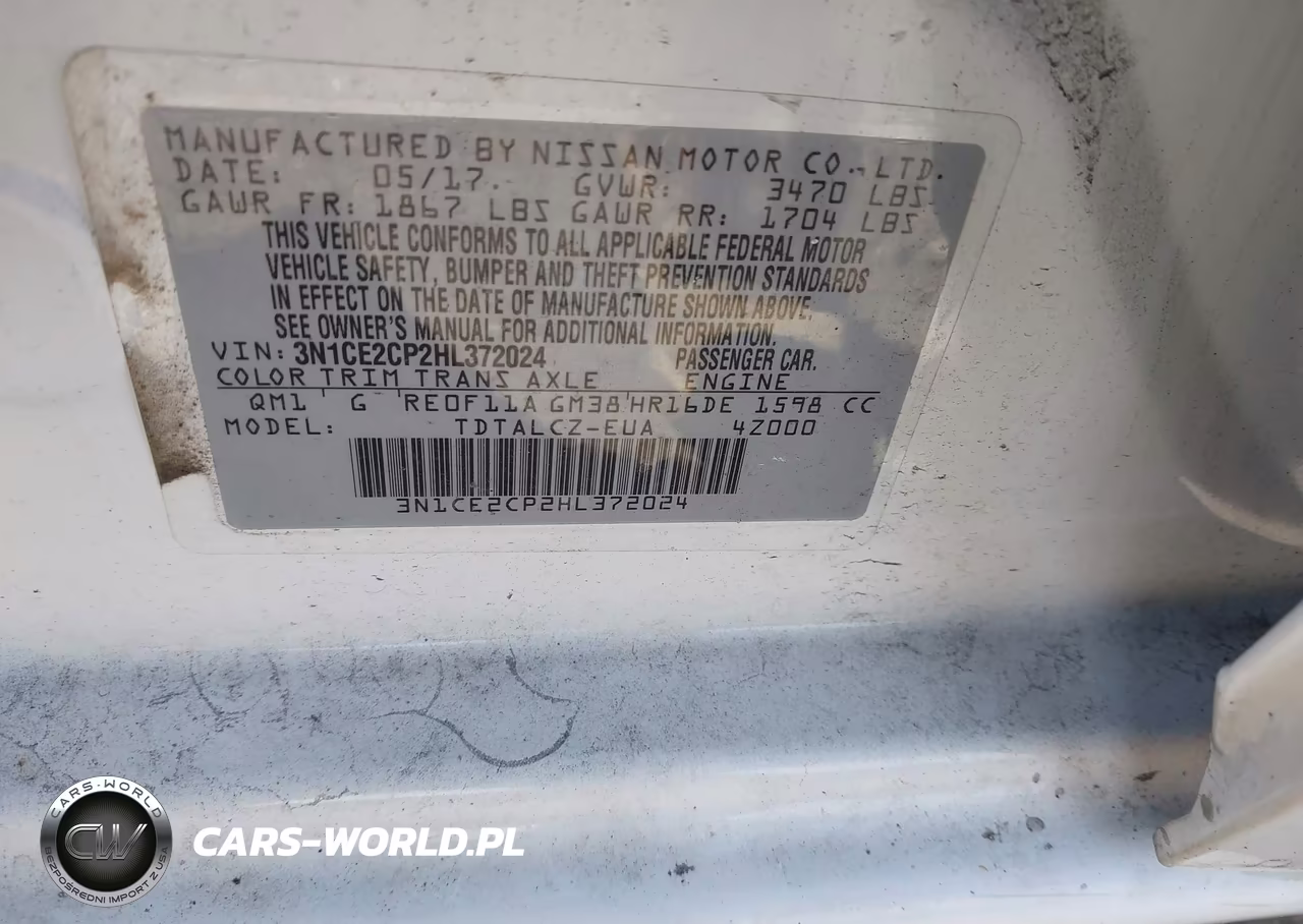 2017 Nissan Versa Note S Plus VIN:3N1CE2CP2HL372024 - 9