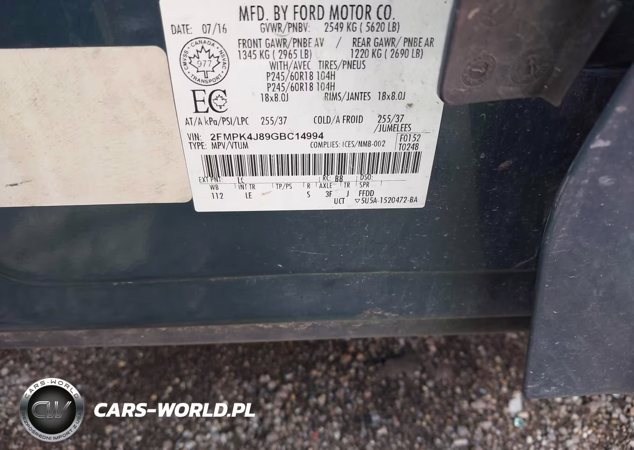 2016 Ford Edge Sel VIN:2FMPK4J89GBC14994 - 9