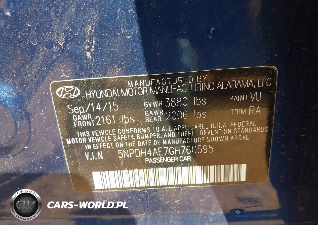 2016 Hyundai Elantra Se VIN:5NPDH4AE7GH760595 - 9