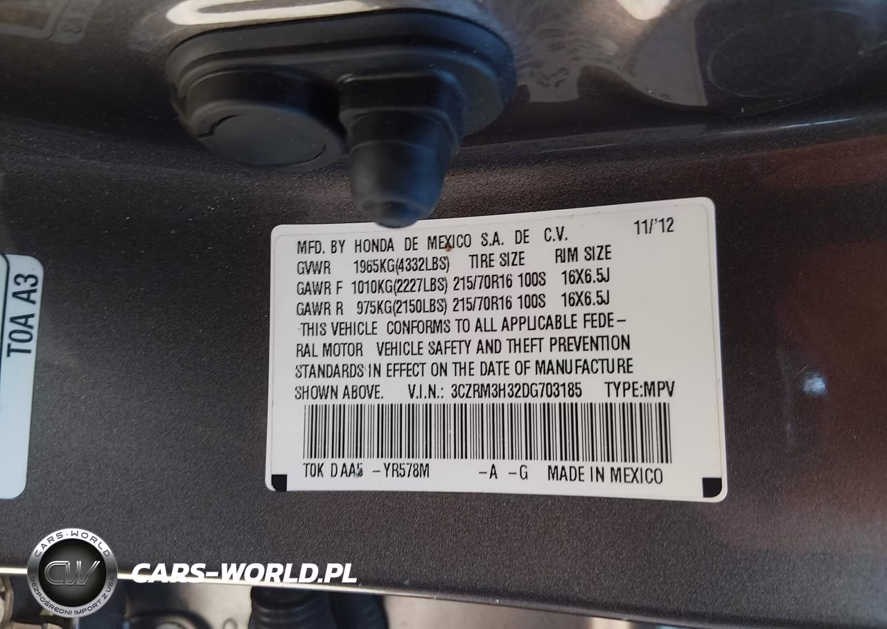 2013 Honda Cr-V Lx VIN:3CZRM3H32DG703185 - 9