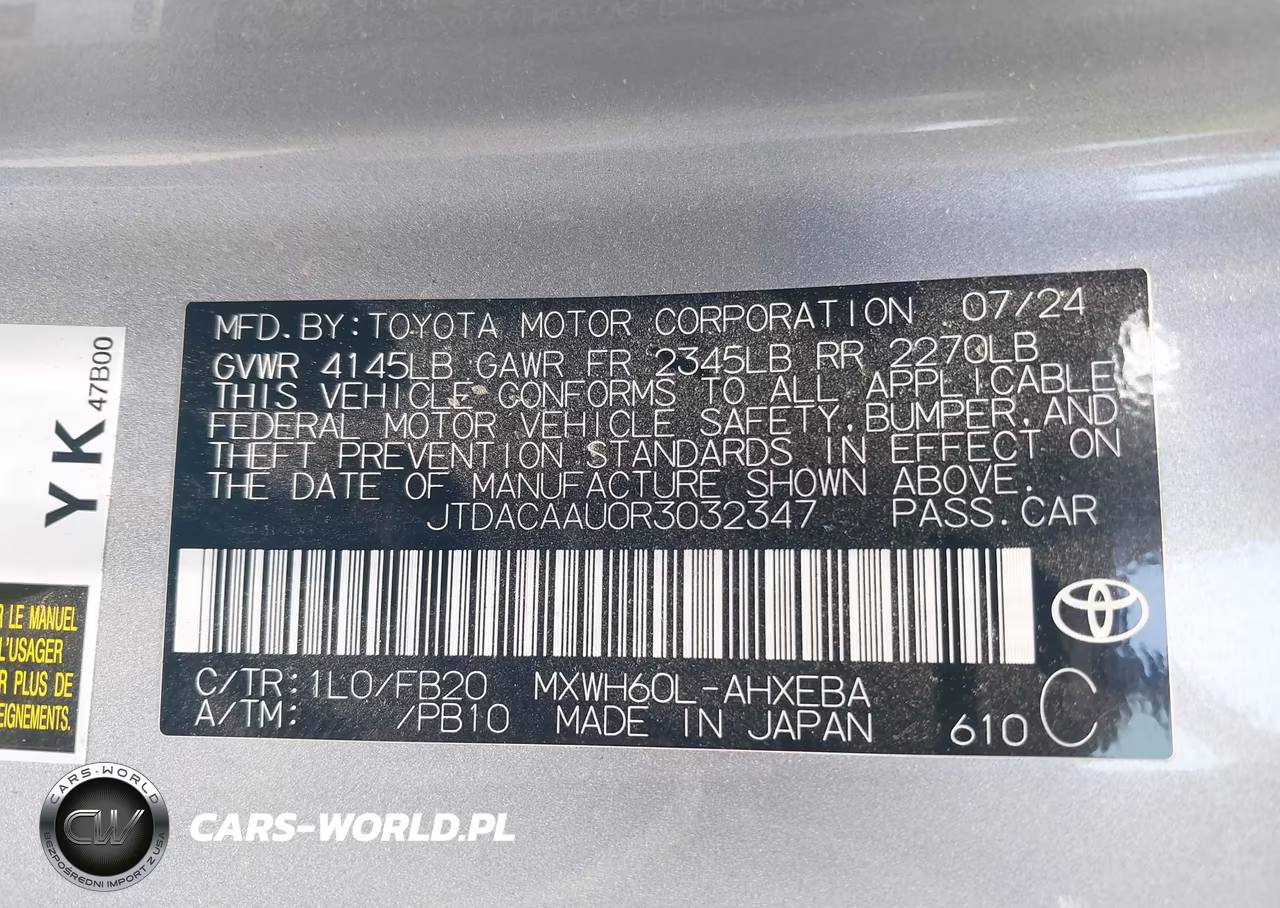 2024 Toyota Prius Le VIN:JTDACAAU0R3032347 - 9