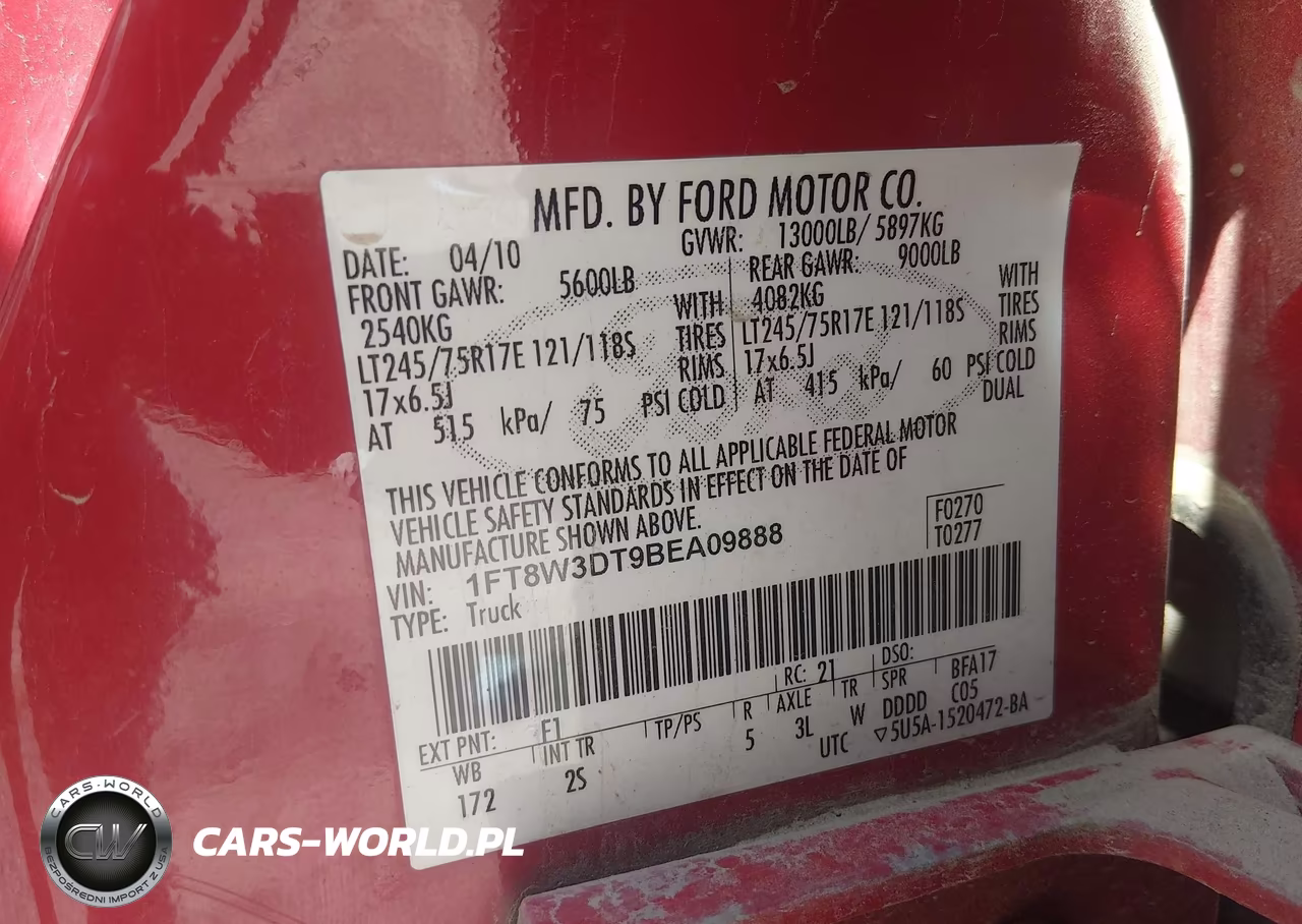 2011 Ford F-350 Xlt VIN:1FT8W3DT9BEA09888 - 9