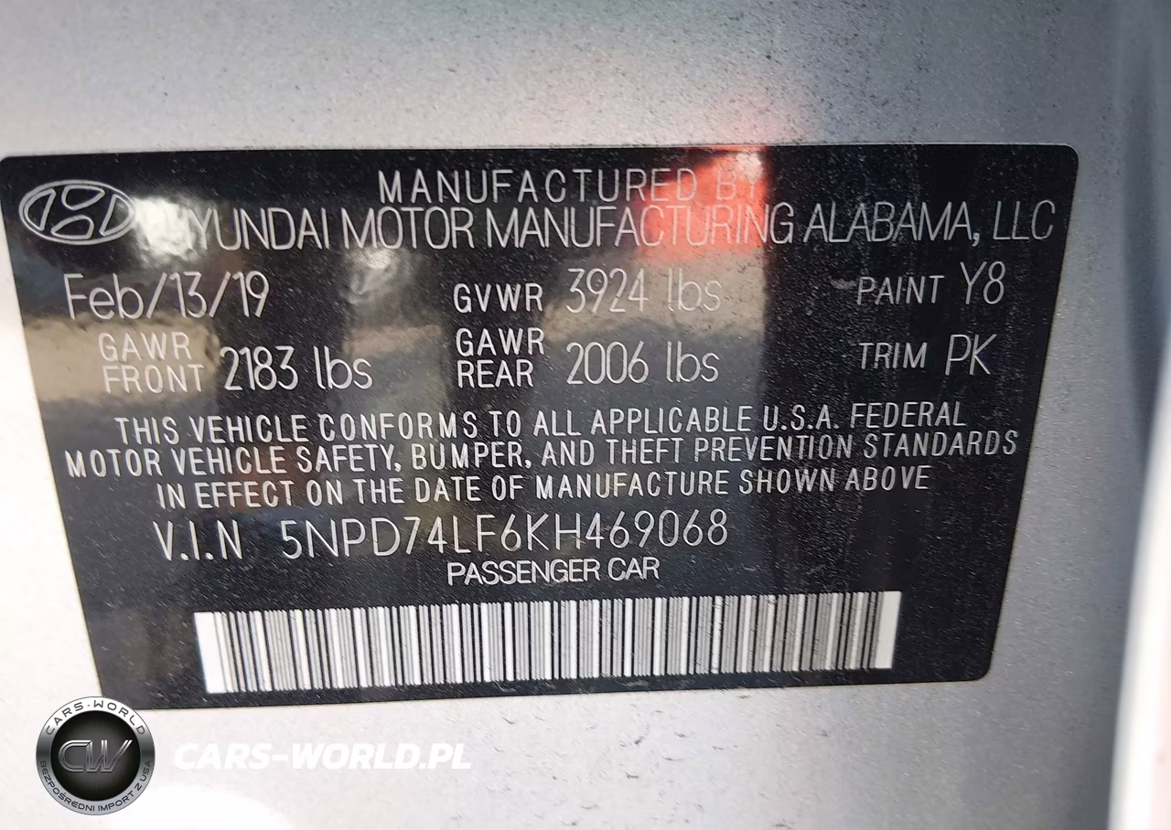 2019 Hyundai Elantra Se VIN:5NPD74LF6KH469068 - 9