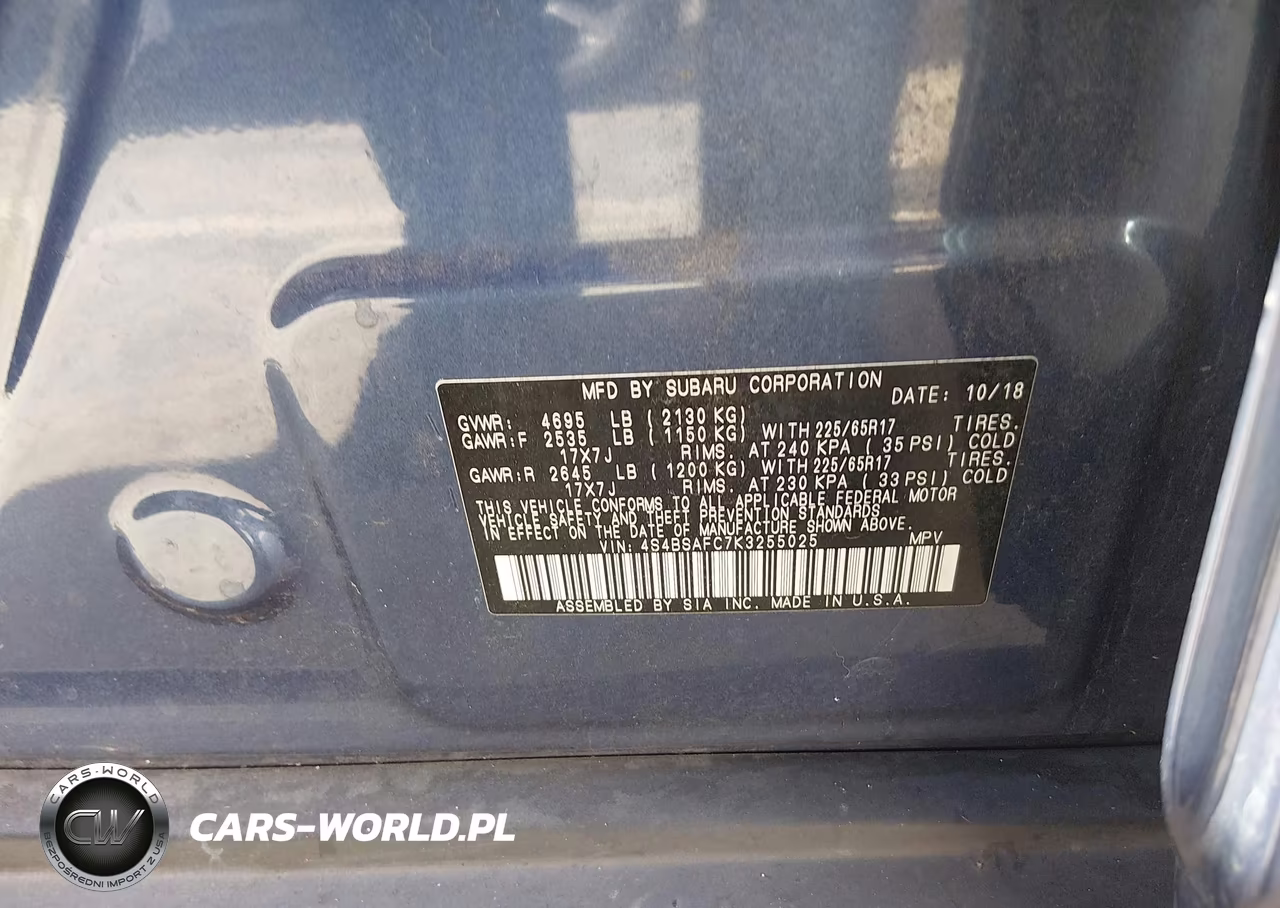 2019 Subaru Outback 2.5I Premium VIN:4S4BSAFC7K3255025 - 9