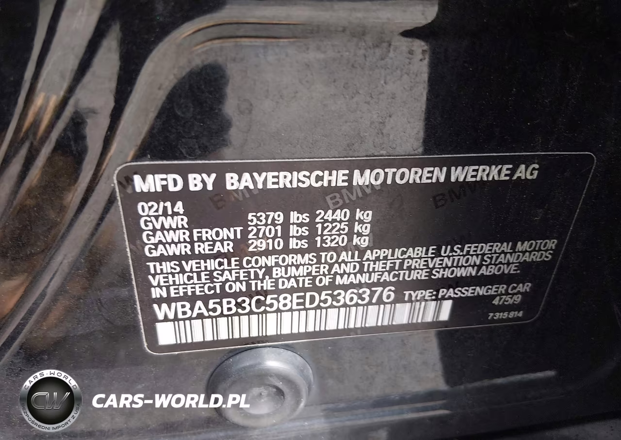 2014 BMW 535I xDrive VIN:WBA5B3C58ED536376 - 9