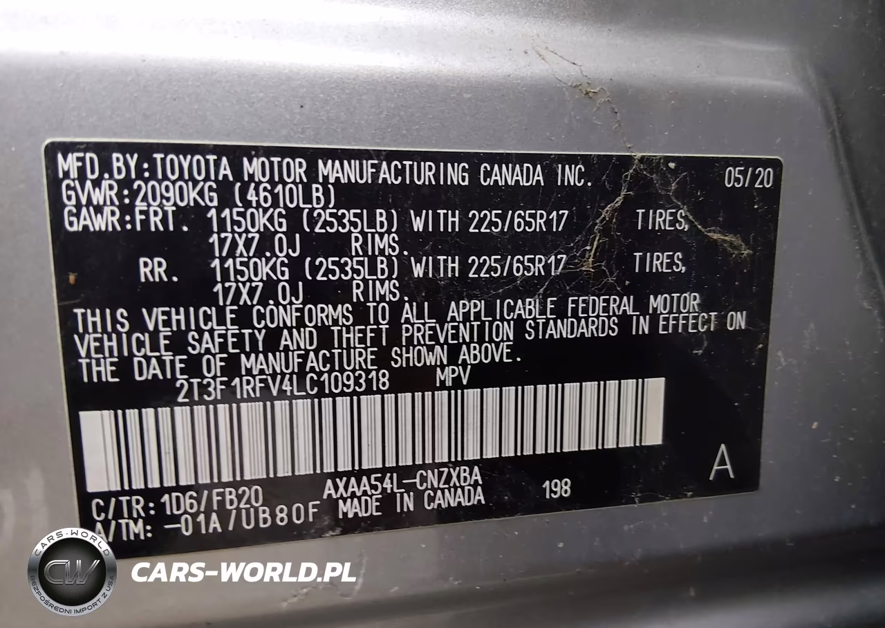 2020 Toyota Rav4 Le VIN:2T3F1RFV4LC109318 - 9