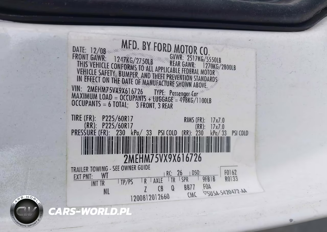 2009 Mercury Grand Marquis Ls (Fleet Only) VIN:2MEHM75VX9X616726 - 9