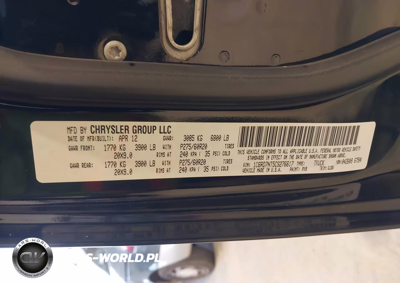 2012 Ram 1500 Laramie VIN:1C6RD7NT5CS276617 - 9