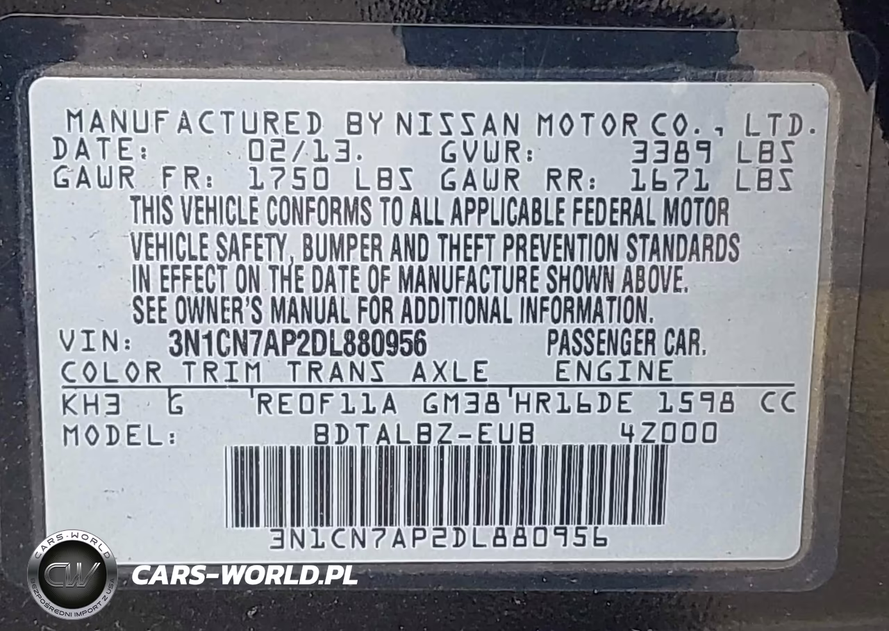2013 Nissan Versa 1.6 Sv VIN:3N1CN7AP2DL880956 - 9