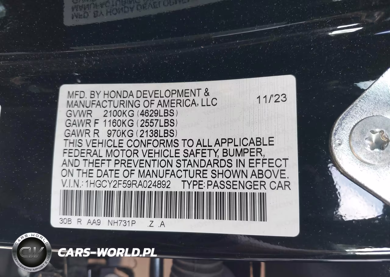 2024 Honda Accord Hybrid Sport VIN:1HGCY2F59RA024892 - 9