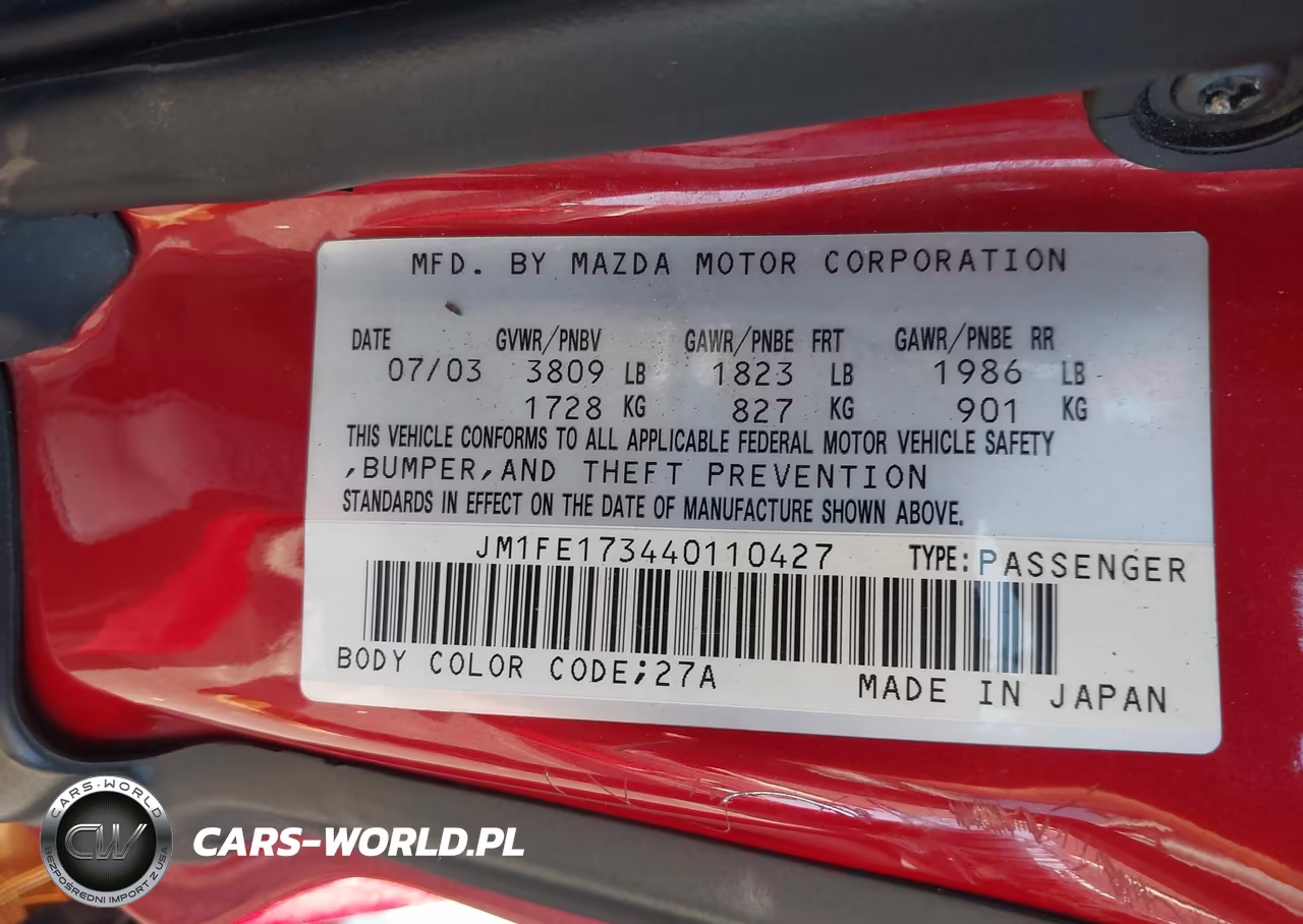 2004 Mazda Rx-8 6 Speed Manual VIN:JM1FE173440110427 - 9