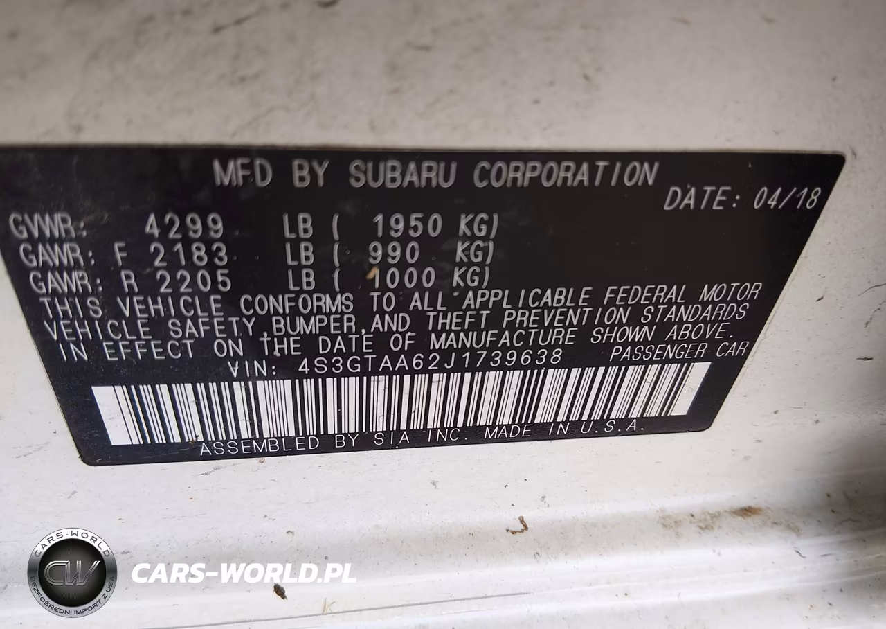 2018 Subaru Impreza 2.0I VIN:4S3GTAA62J1739638 - 9