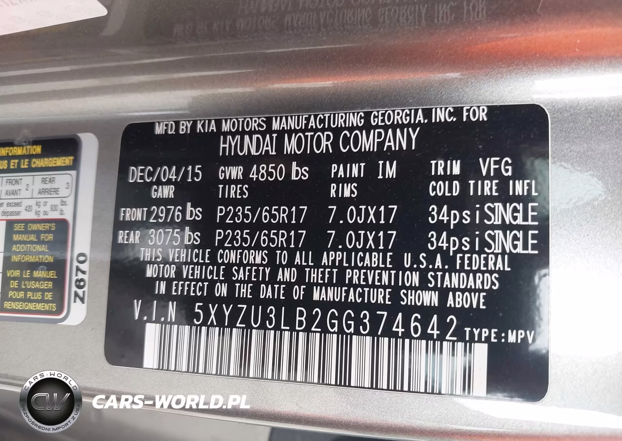 2016 Hyundai Santa Fe Sport 2.4L VIN:5XYZU3LB2GG374642 - 9