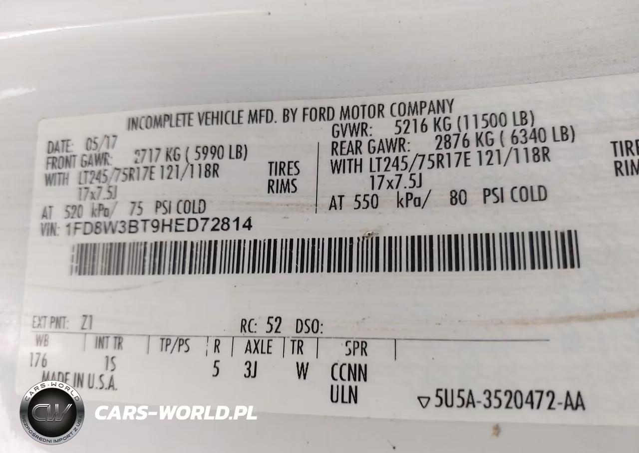 2017 Ford F-350 Xl VIN:1FD8W3BT9HED72814 - 9