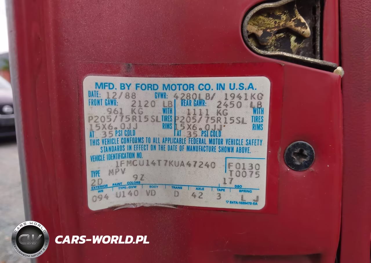 1989 Ford Bronco Ii VIN:1FMCU14T7KUA47240 - 9
