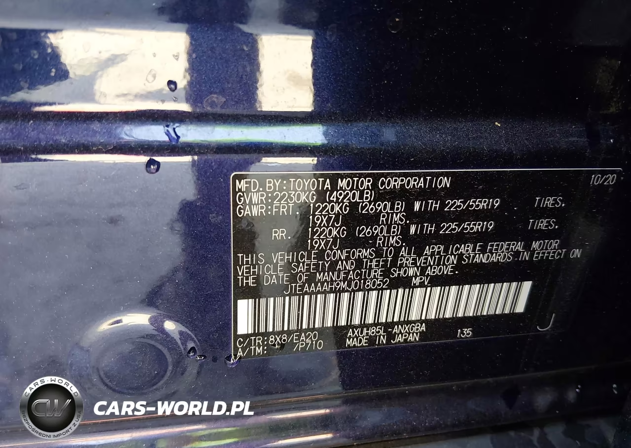 2021 Toyota Venza Xle VIN:JTEAAAAH9MJ018052 - 9