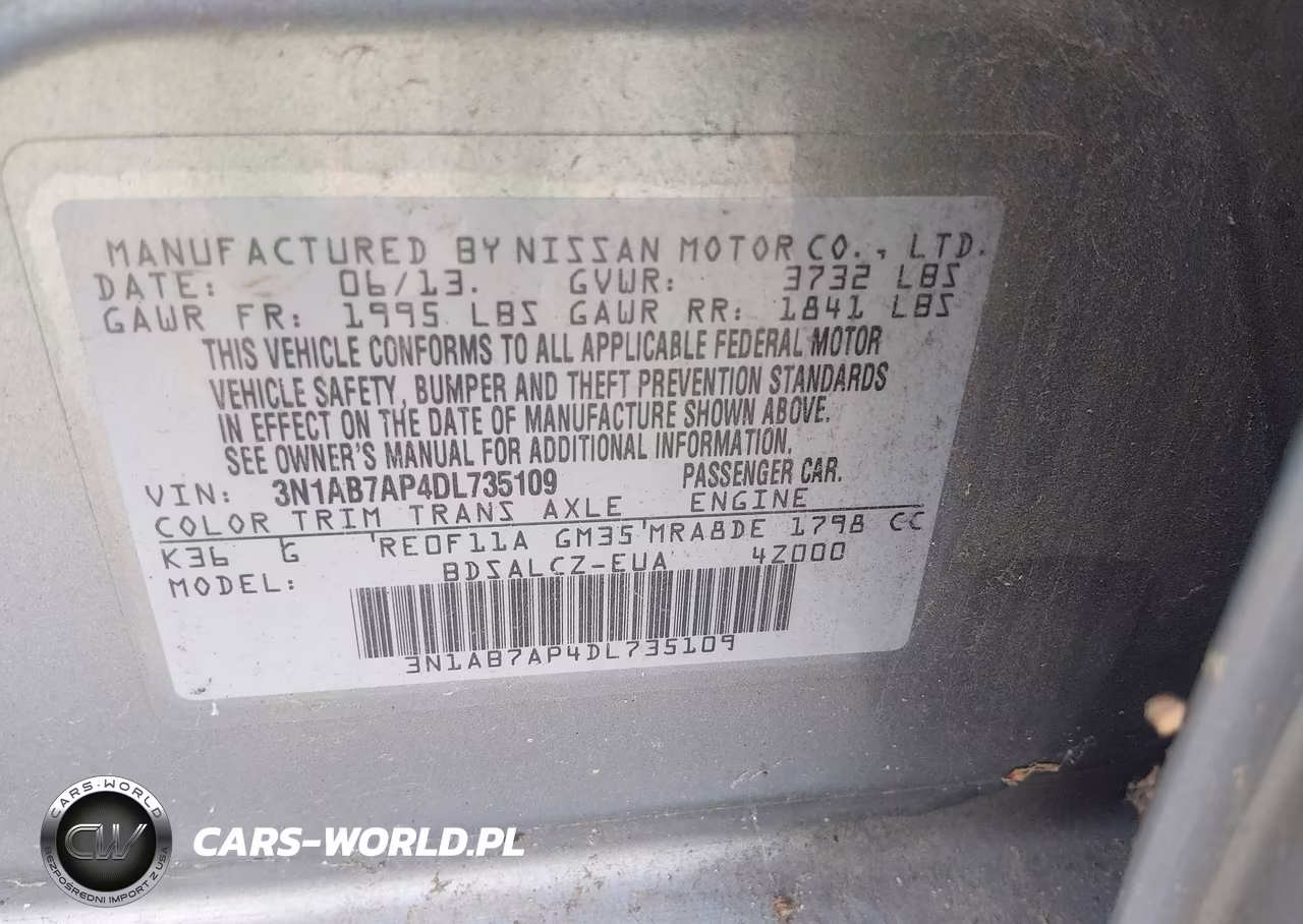 2013 Nissan Sentra Fe+ S VIN:3N1AB7AP4DL735109 - 9