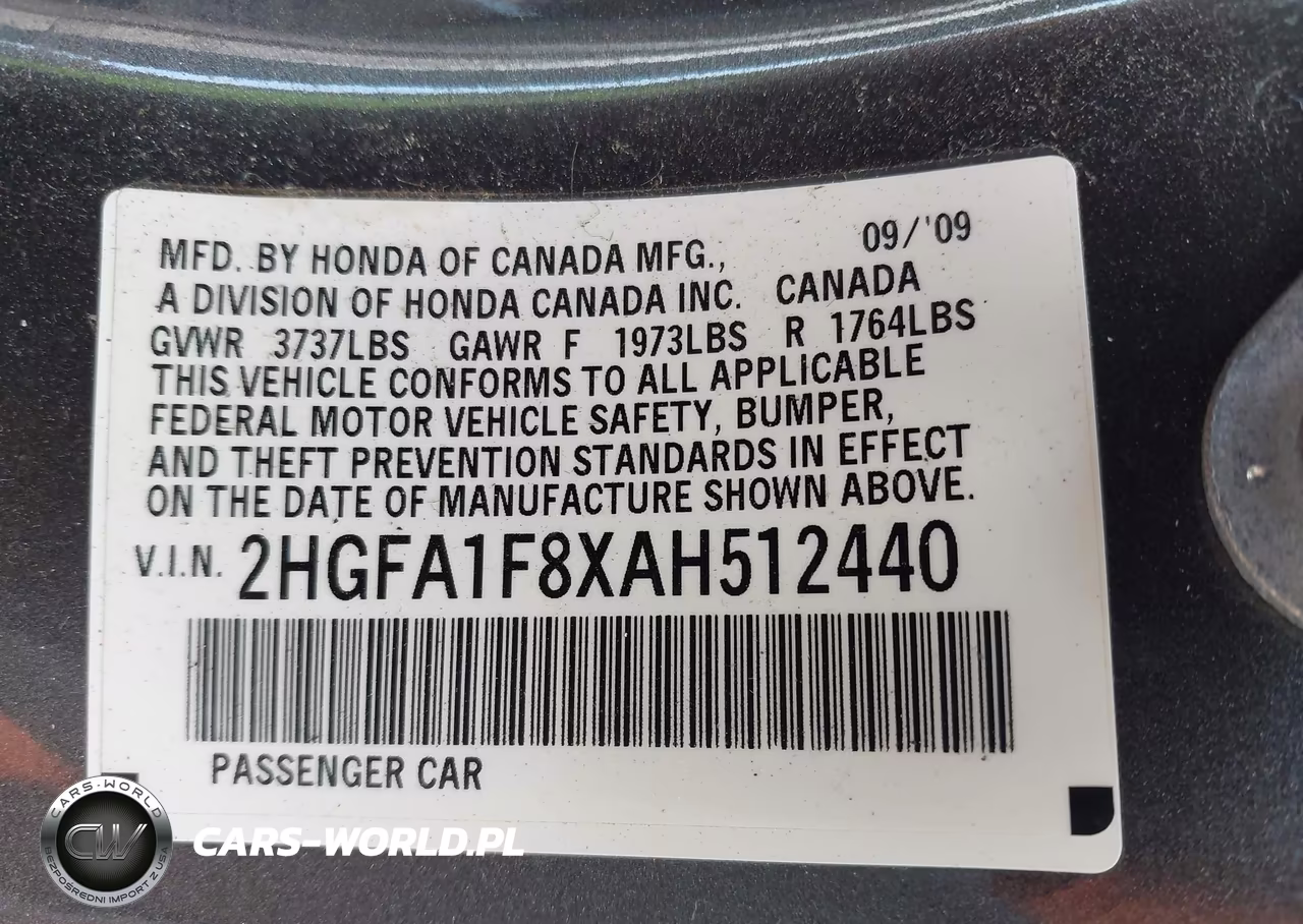 2010 Honda Civic Ex VIN:2HGFA1F8XAH512440 - 9