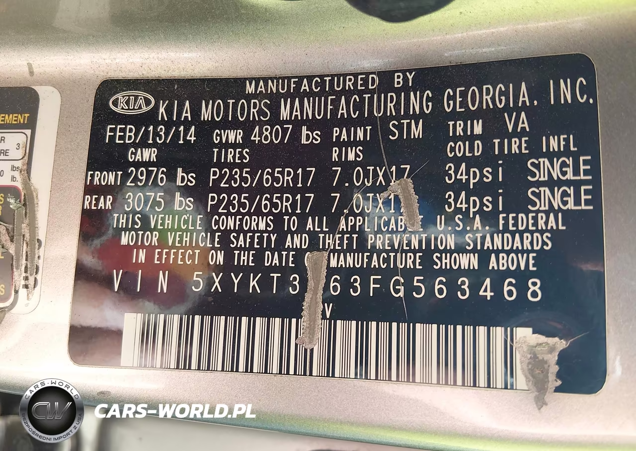 2015 Kia Sorento Lx VIN:5XYKT3A63FG563468 - 9