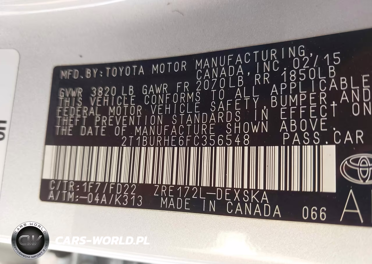 2015 Toyota Corolla S Plus VIN:2T1BURHE6FC356548 - 9