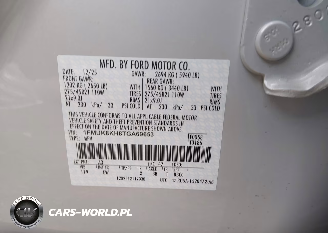 2026 Ford Explorer St-Line VIN:1FMUK8KH8TGA69653 - 9