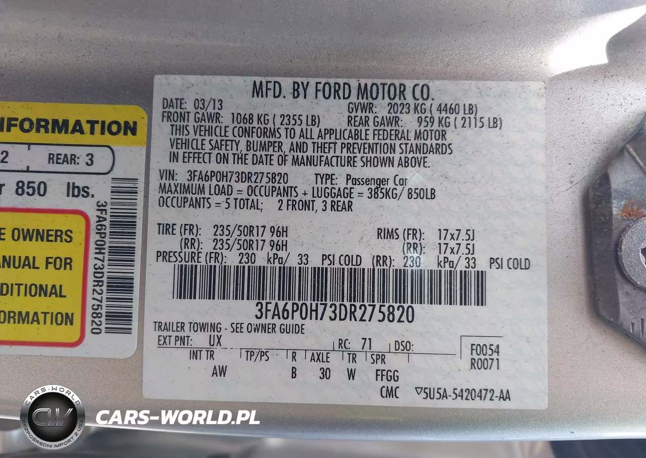 2013 Ford Fusion Se VIN:3FA6P0H73DR275820 - 9