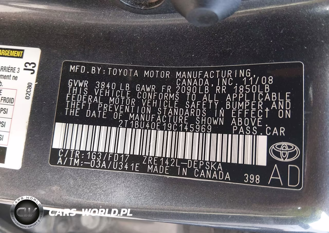 2009 Toyota Corolla S VIN:2T1BU40E19C145969 - 9