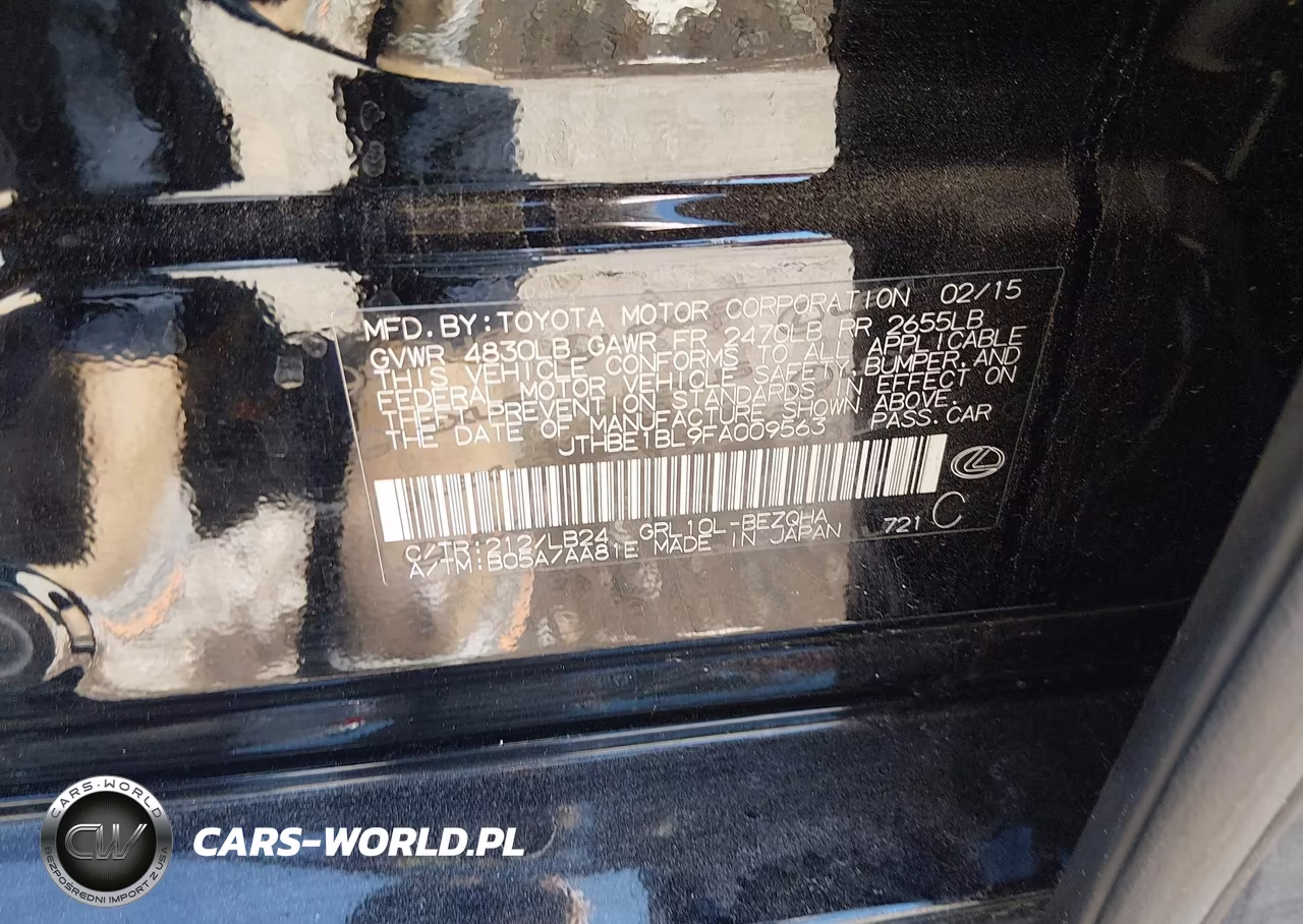 2015 Lexus Gs 350 VIN:JTHBE1BL9FA009563 - 9