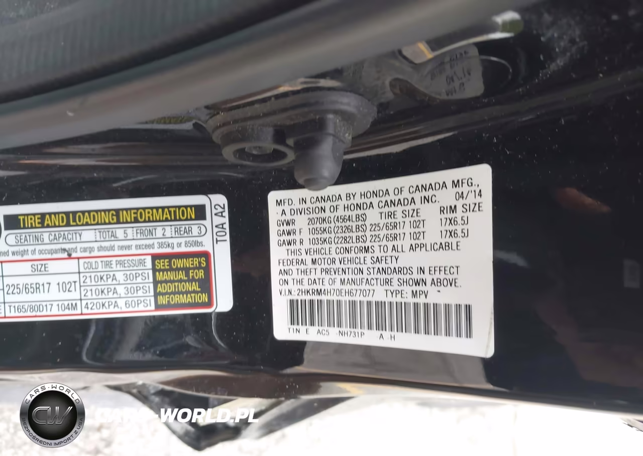 2014 Honda Cr-V Ex-L VIN:2HKRM4H70EH677077 - 9
