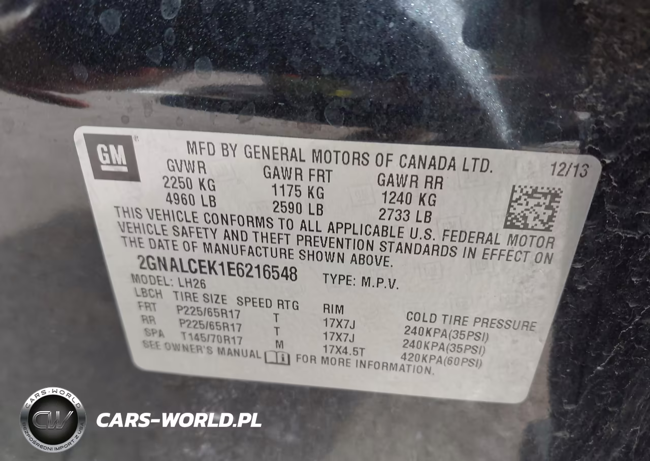 2014 Chevrolet Equinox 2Lt VIN:2GNALCEK1E6216548 - 9