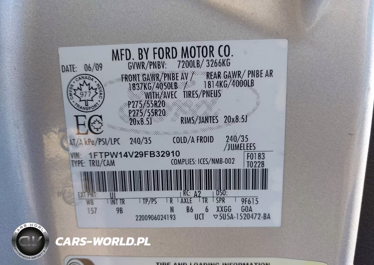 2009 Ford F-150 Fx4-King Ranch-Lariat-Platinum-Xl-Xlt VIN:1FTPW14V29FB32910 - 9