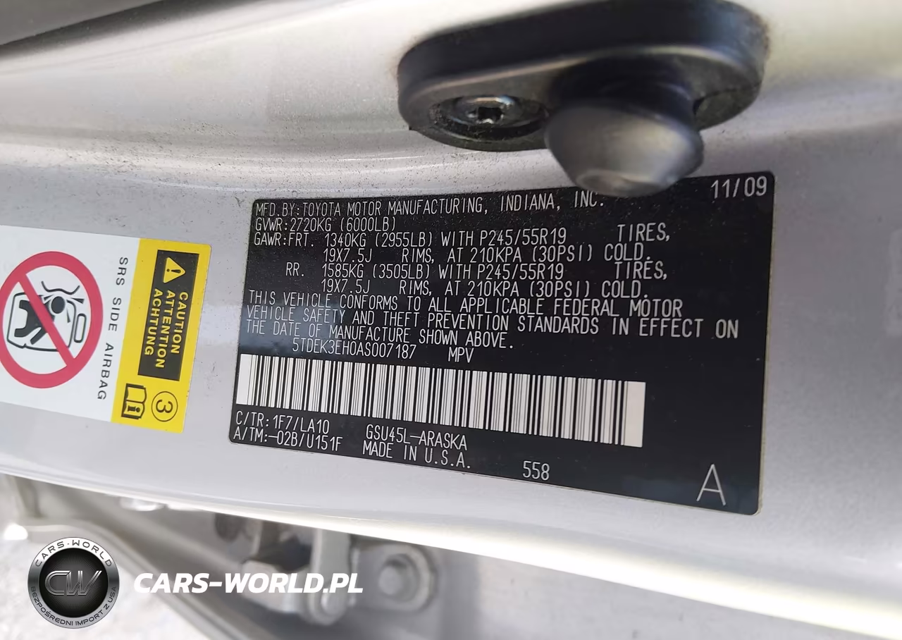 2010 Toyota Highlander Sport V6 VIN:5TDEK3EH0AS007187 - 9