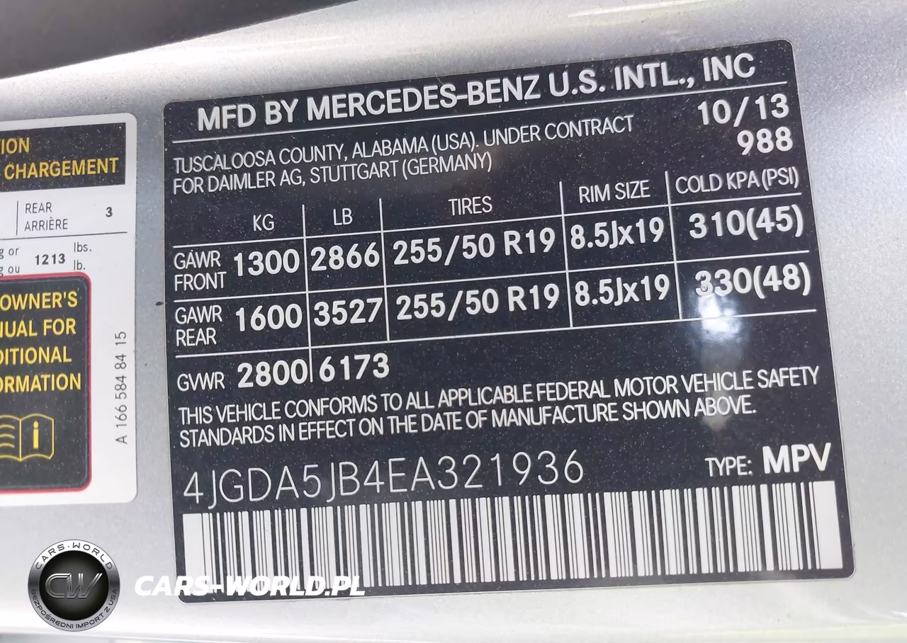 2014 Mercedes-Benz Ml 350 VIN:4JGDA5JB4EA321936 - 9