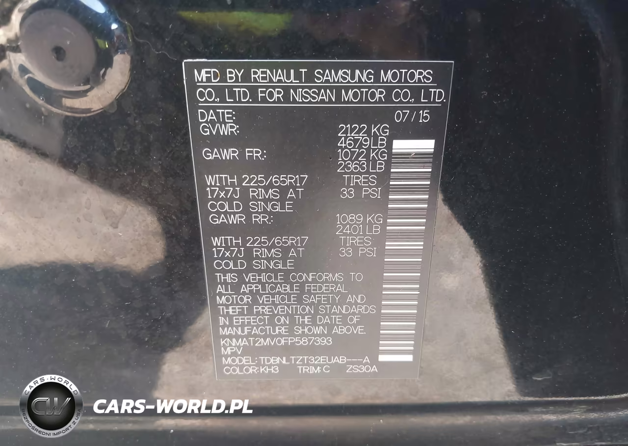 2015 Nissan Rogue Sv VIN:KNMAT2MV0FP587393 - 9