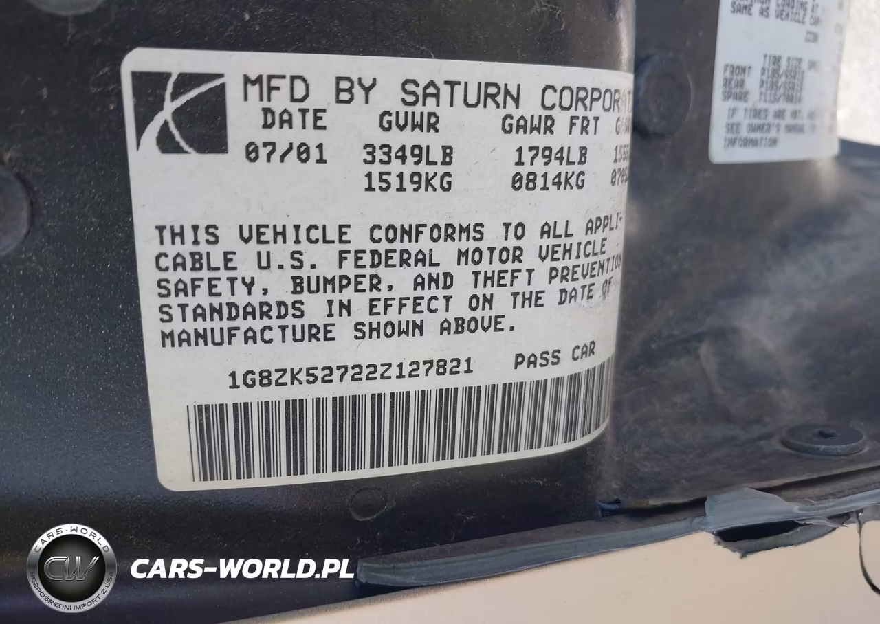2002 Saturn S-Series Sl2 VIN:1G8ZK52722Z127821 - 9