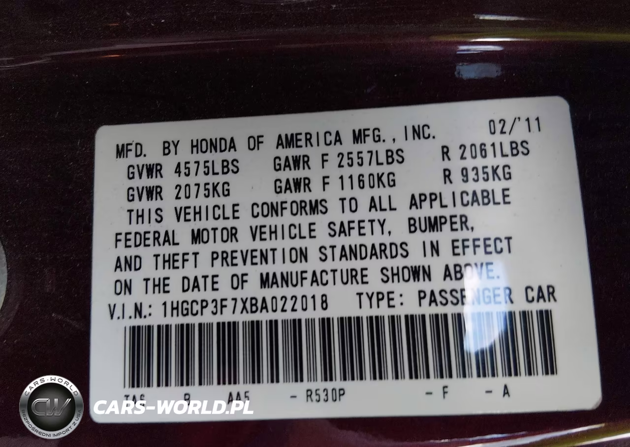2011 Honda Accord 3.5 Ex VIN:1HGCP3F7XBA022018 - 9