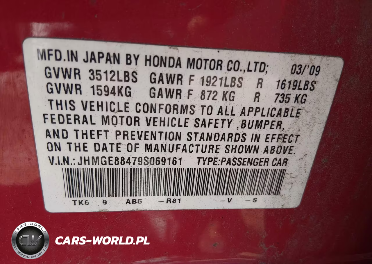 2009 Honda Fit Sport VIN:JHMGE88479S069161 - 9