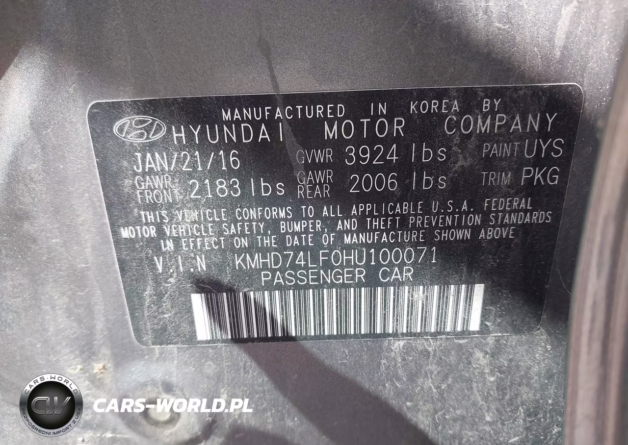 2017 Hyundai Elantra Se VIN:KMHD74LF0HU100071 - 9