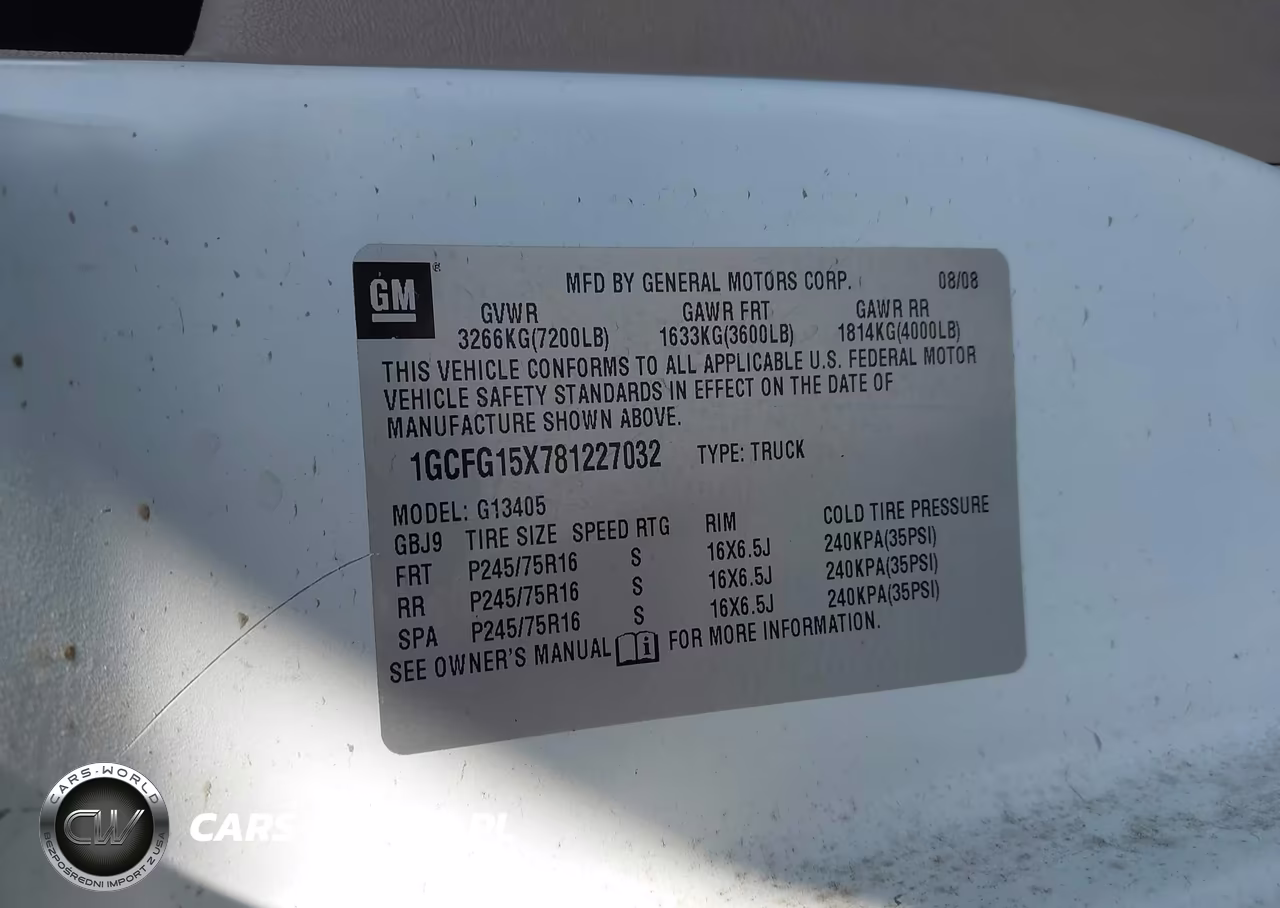 2008 Chevrolet Express Work Van VIN:1GCFG15X781227032 - 9