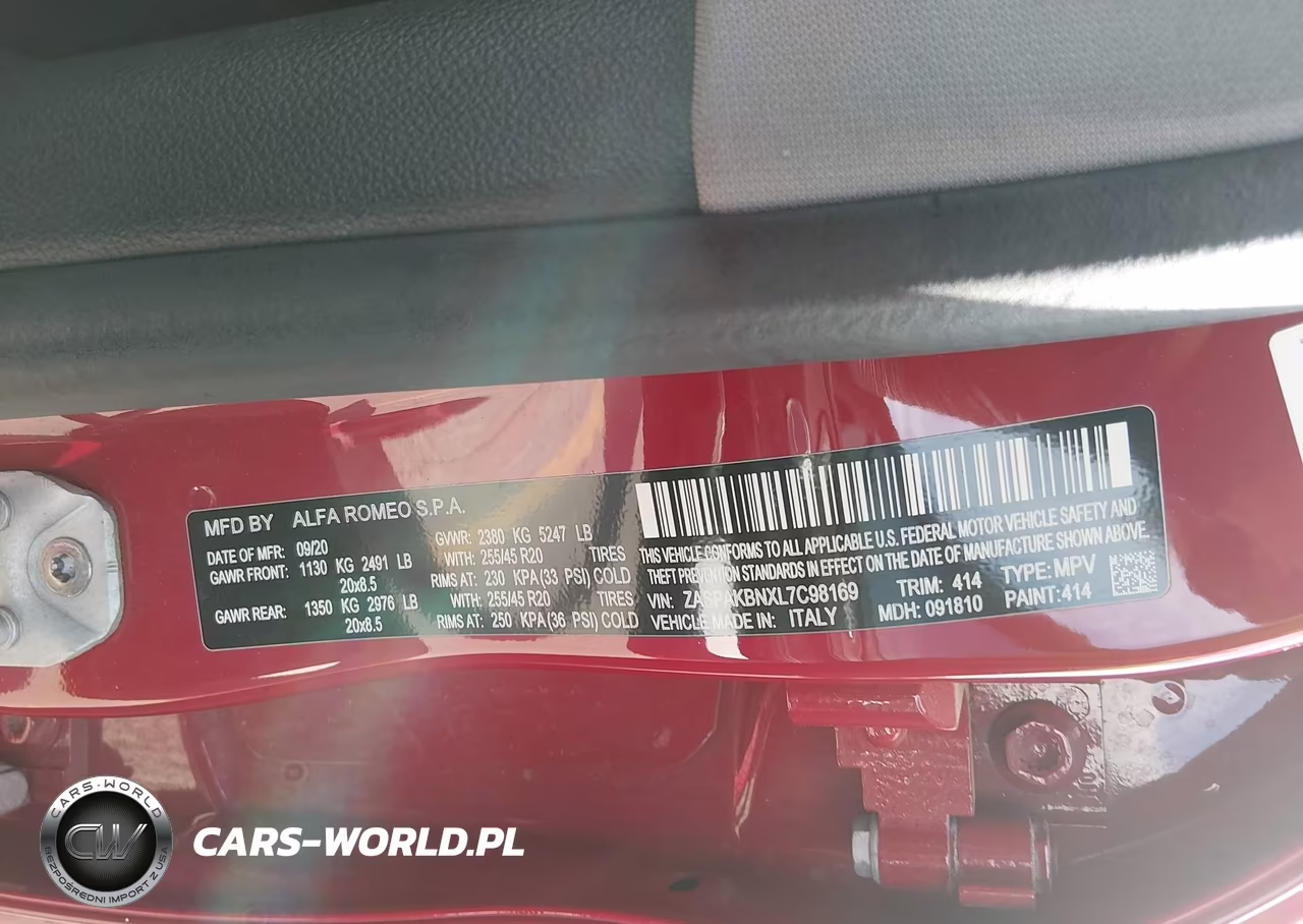 2020 Alfa Romeo Stelvio Ti Awd VIN:ZASPAKBNXL7C98169 - 9