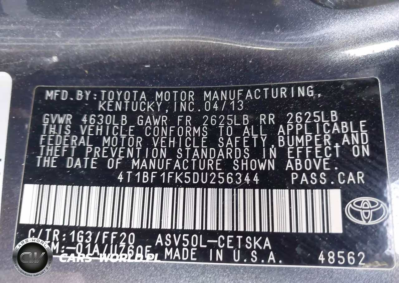 2013 Toyota Camry Se VIN:4T1BF1FK5DU256344 - 9